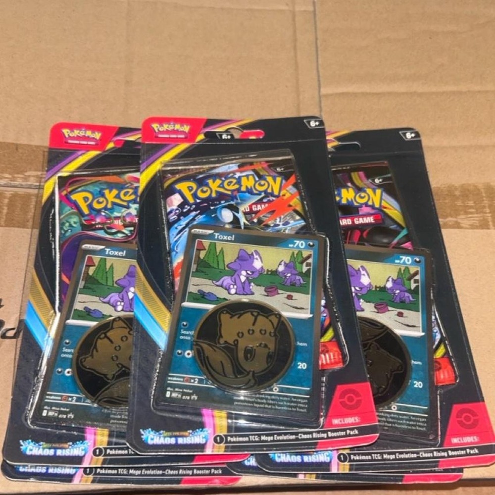 Pokemon TCG Mega Evolution Chaos Rising 5 Booster Pack Bundle